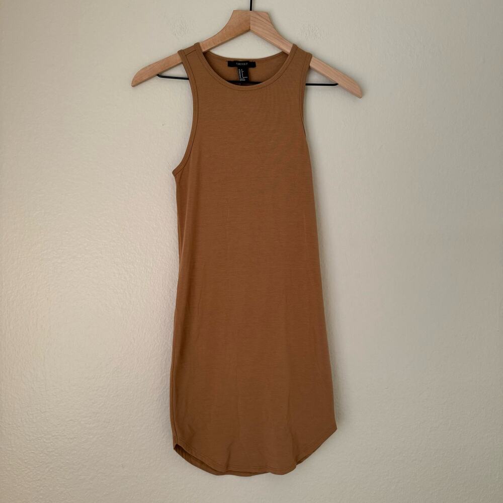 Forever 21 Women's Brown Sleeveless Midi Dress Racerback Casual Size Small